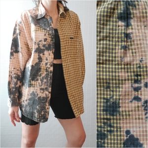 Vintage 90s Half Dyed Plaid Flannel IZOD Button Up Large